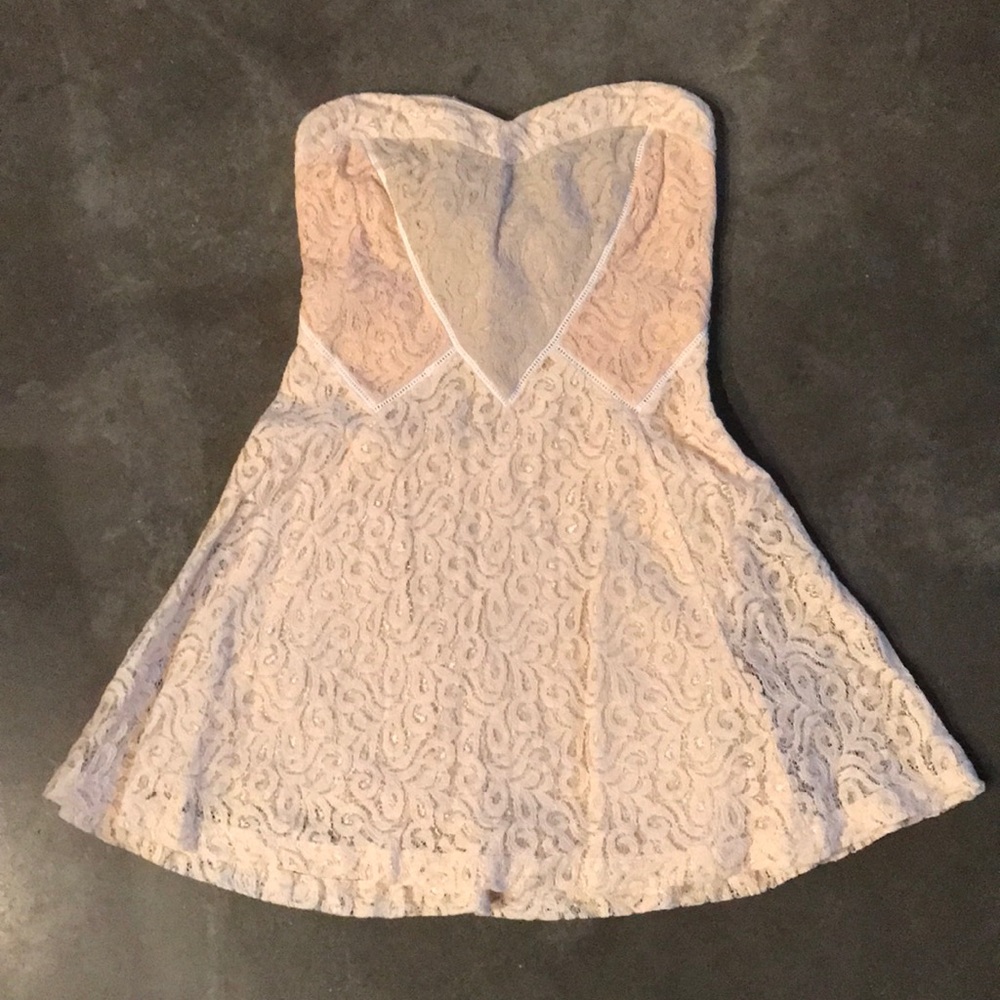 Lace strapless dress